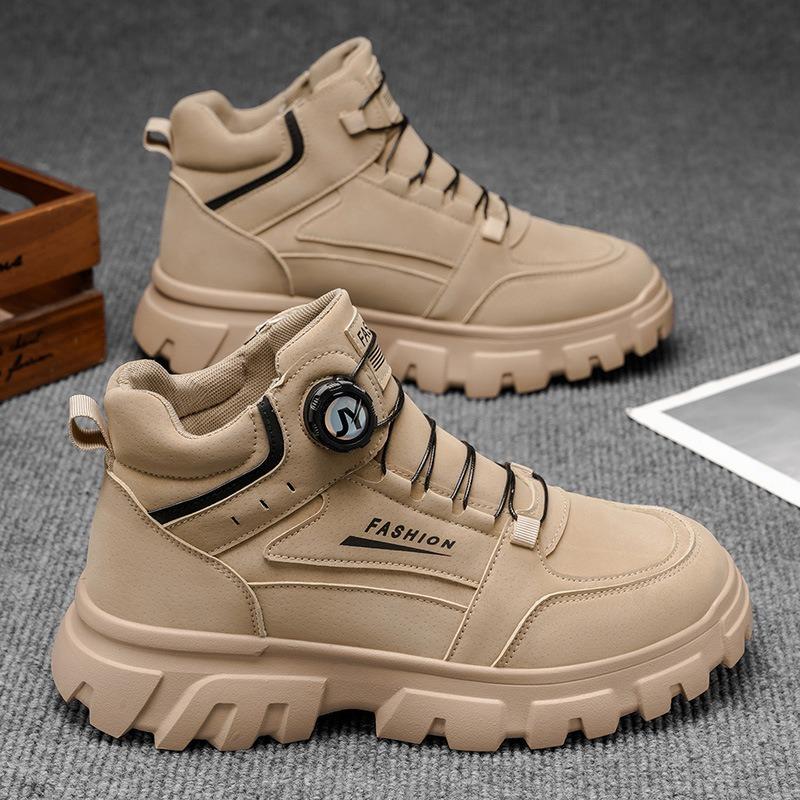 Martin Boots, Men's Shoes, Autumn New Platform Anti-slip Cargo Shoes, Short Boots, Men's High-top Casual Rhubarb Boots, Men's Trendy Shoes