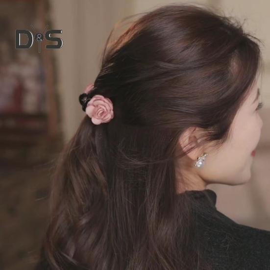 Γυναικείο Κλάμερ Μαλλιών Διπλής Όψης Διακόσμηση Τριαντάφυλλο Δόντια Αντιολισθητικά Κλιπ Μαλλιών Πίσω Μέρος Κεφαλής Κλάμερ Μαλλιών Καρχαρία Διακόσμηση Μαλλιών