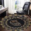 1PC Owl Mandala Office Round Area Rug, Mat Suitable For Office, Under Office Chairs Bedroom Living Room Home Decor, Room Deco