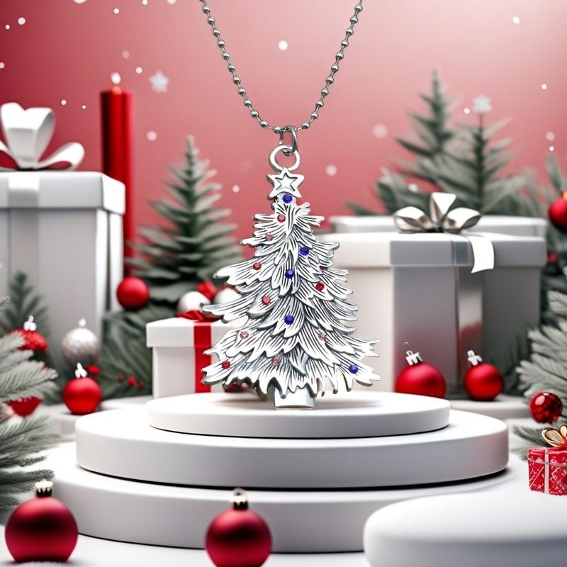 

1 шт. Сверкающая разноцветная рождественская елка, кулон со вставкой из синтетического циркона в виде звезды, персонализированная модная подвеска-ожерелье, подарок для вечеринки на каждый день