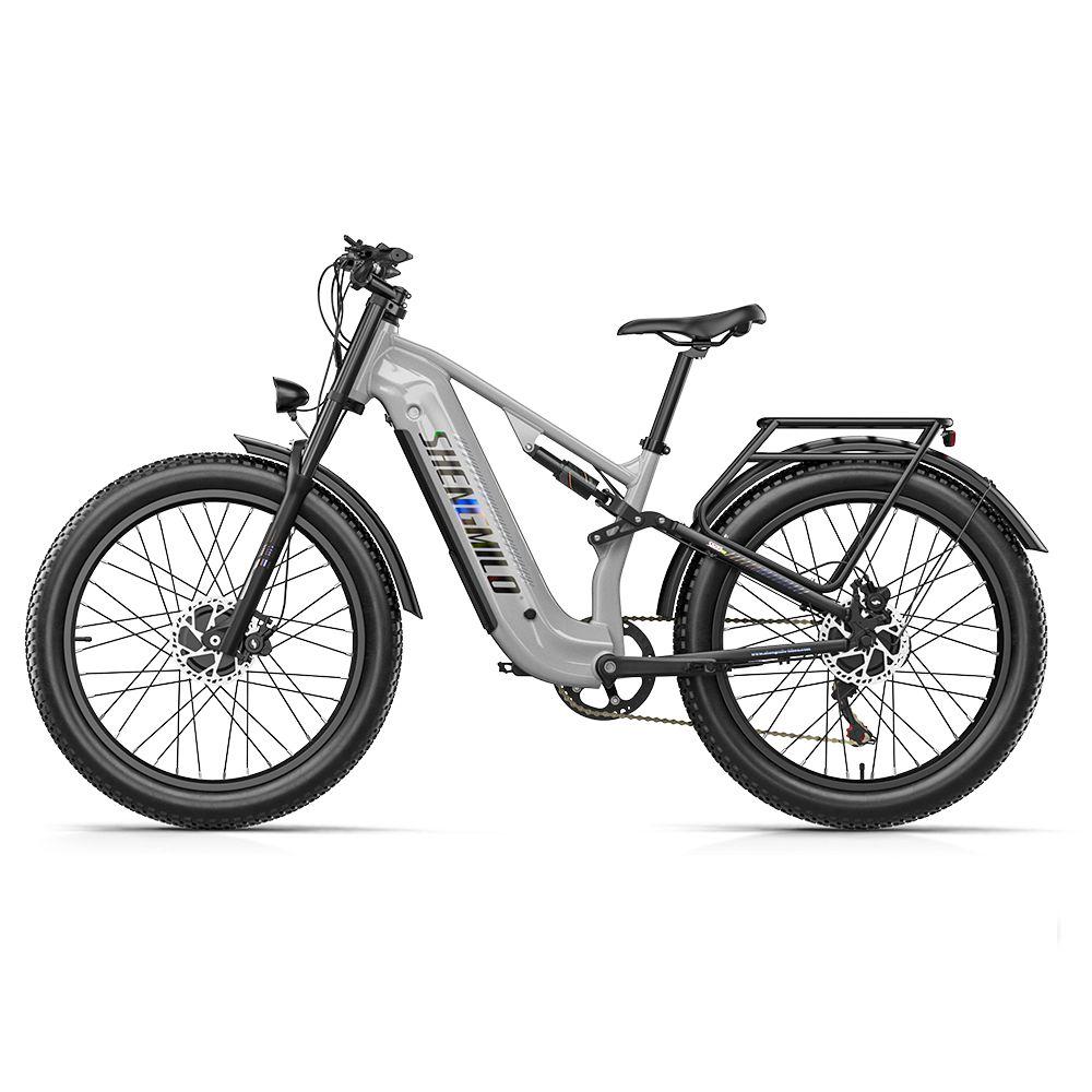 Electric Bicycle Shengmilo S600 Pro 26" Tire 1000Wx2 Motor Full Suspension 48V 25AH Adult Ebike Top Speed 45Km/h 7 Speed Grey