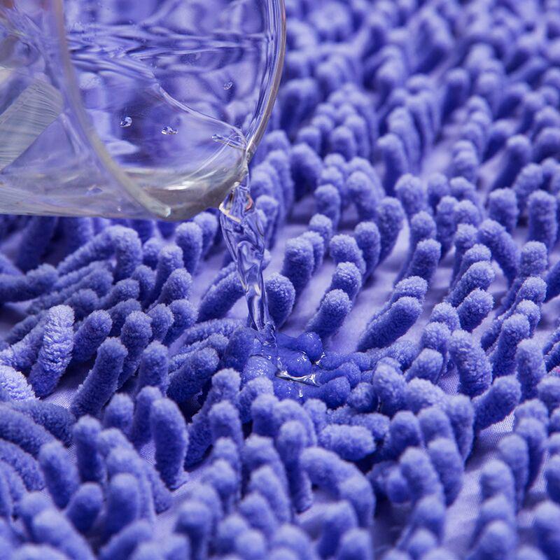 Non-Slip Chenille Half-Round Floor Mat - Water Absorbing, Machine Washable Rug for Hallway, Bathroom, and Bedroom