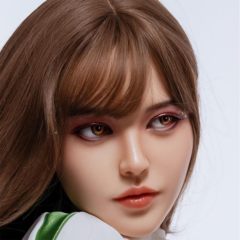 Head with Realistic Oral Function 100% Silicone Compatible with 130-180cm Sex Dolls M16 Thread Interface Wig & Implant Hair Options 3kg