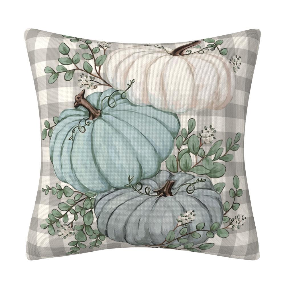 

Autumn Cushion Watercolor Pumpkin Thanksgiving Cushion Cover Linen Sofa Cushion Cover 45*45cm