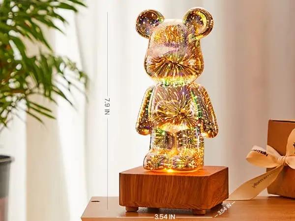 Firework Led Bear Light Home Decor Gift for Birthday Christmas Lamp Lighting 3D Bear Atmosphere Night Light