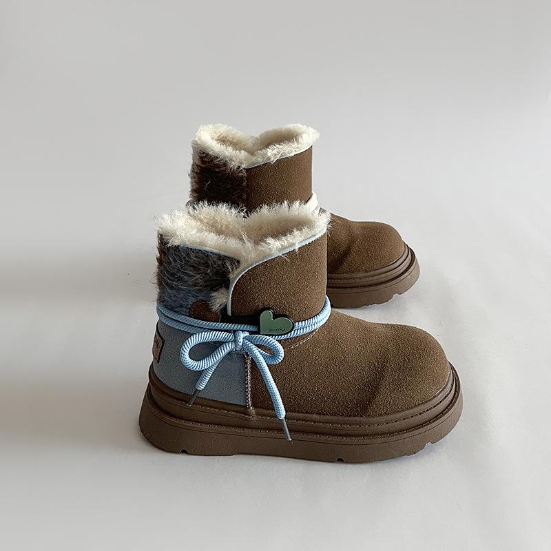 

Мятно-шоколадные ретро-снегоходы детские новые универсальные бархатные на толстой подошве теплые хлопковые ботинки 40