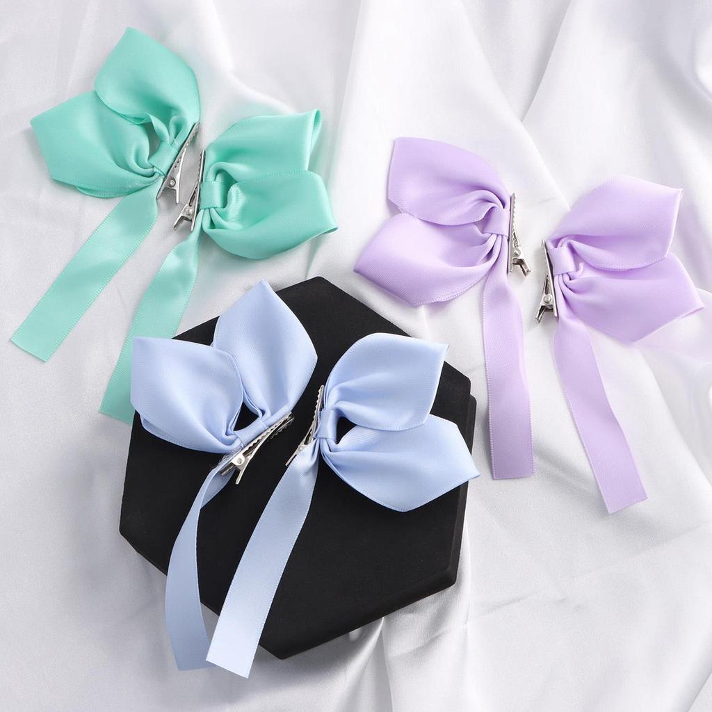 2PCS New Korean Bow Hairpins Children Sweet Cute Headwear Girls Hair Clips Barrettes Duckbilled Hairgrips Hair Accessories