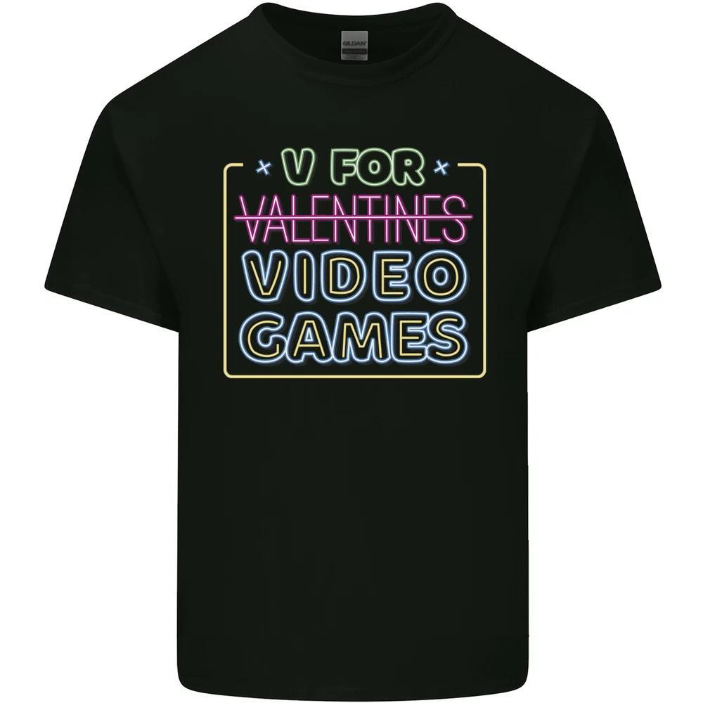 V Video Games Anti Valentines Day Gamer Gaming Unisexs Light Cotton TShirt S