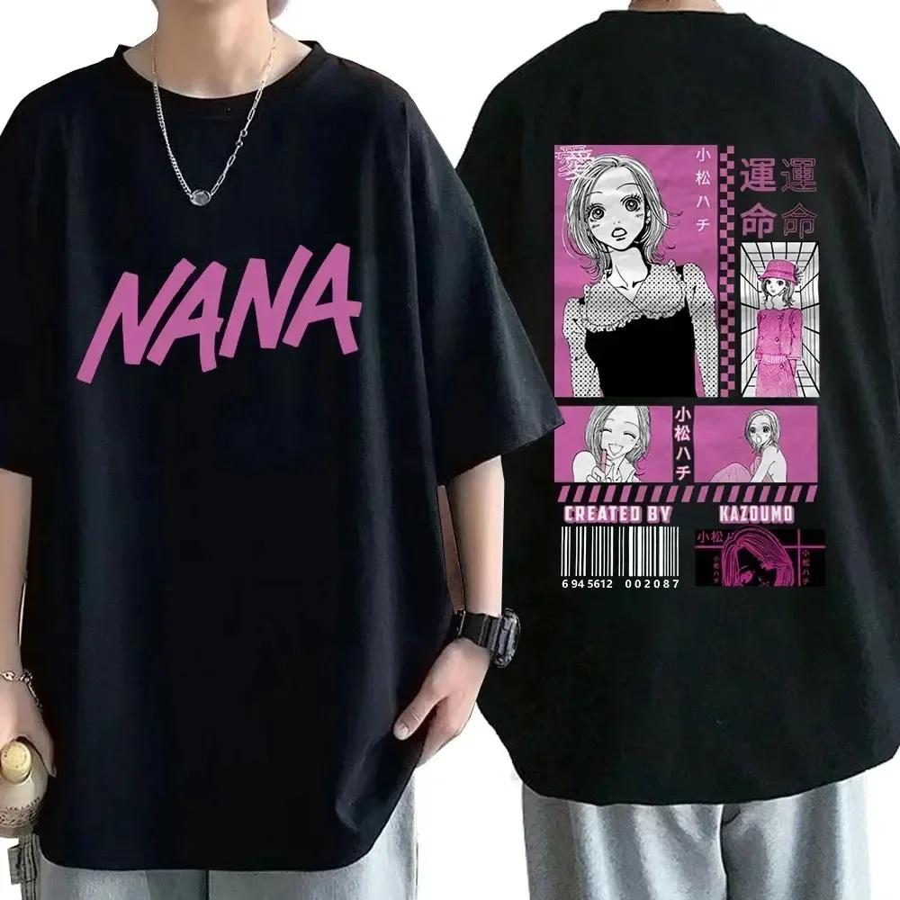Anime Nana Osaki Printed Cartoon Anime Cotton T-Shirt Men's Short Sleeve Cotton Large Harajuku Streetwear Fashion Men's T-Shirt
