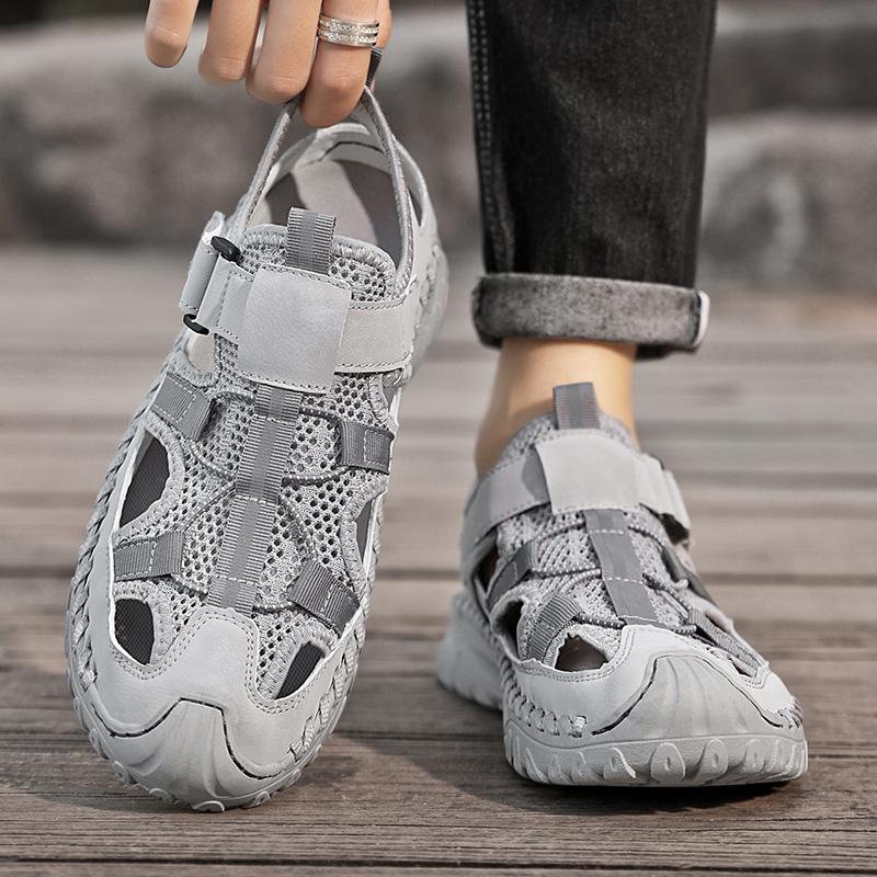 Summer Men Sandals Genuine Leather Mens Casual Shoes Outdoor Men Leather Sandals for Men Beach Shoes Roman Mens Shoes