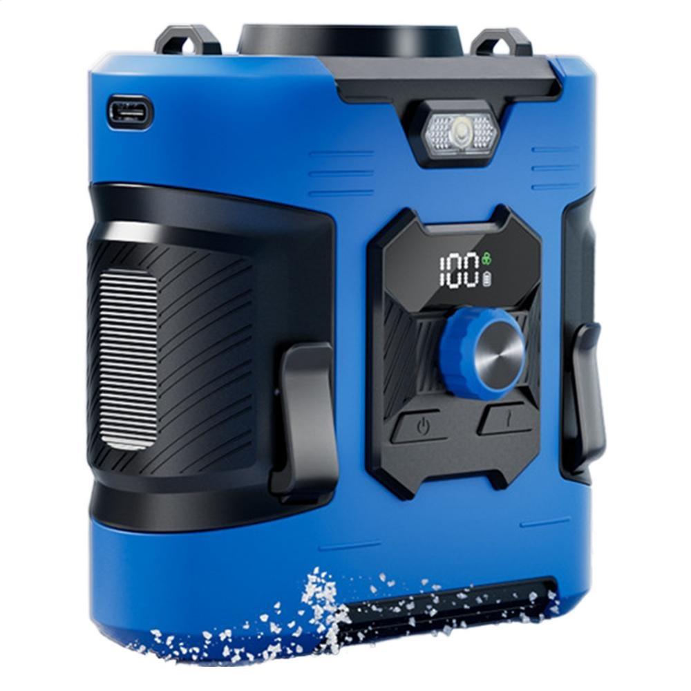 

Refrigeration Waist Mounted Fan 8000mAh Mini Electric Fan Hanging Neck Fan Cooling Gadgets синий