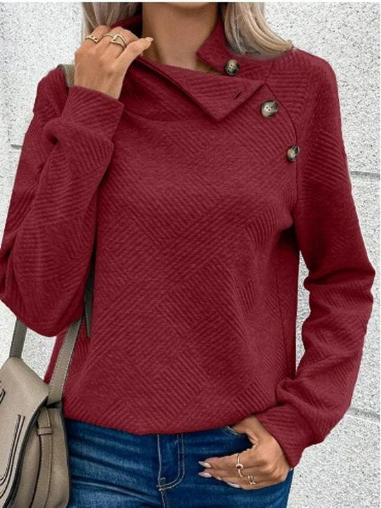 2024 Europeisk og Amerikansk Casual Genser med Høy Hals og Lange Ermer for Høst/Vinter