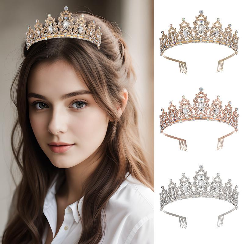 Bride's Crown Headwear  Alloy Rhinestone Hair Band Wedding Crown  Birthday Hair Accessory  Style Headband Accessory