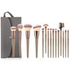 15pcs/set Face Bronzer Makeup Brushes Kit Make Up Tool Liner Brow Brush Portable Eyebrow Brush  Lady