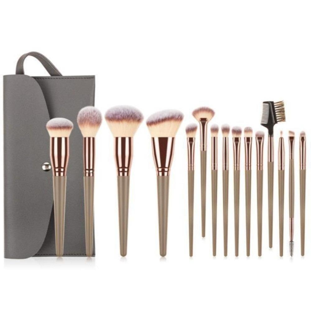 15pcs/set Face Bronzer Makeup Brushes Kit Make Up Tool Liner Brow Brush Portable Eyebrow Brush Lady