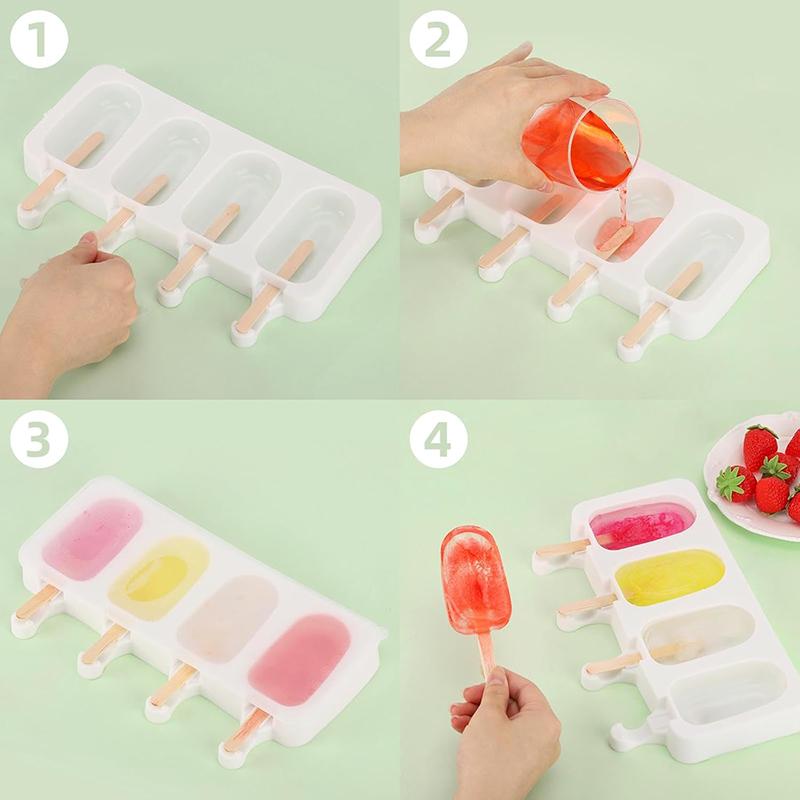 Popsicles Silicone Mold Diamond Ice Cream Mould Homemade Heart Cake Pop Cakesicles Maker Kitchen Accessories Tools Wooden Stick