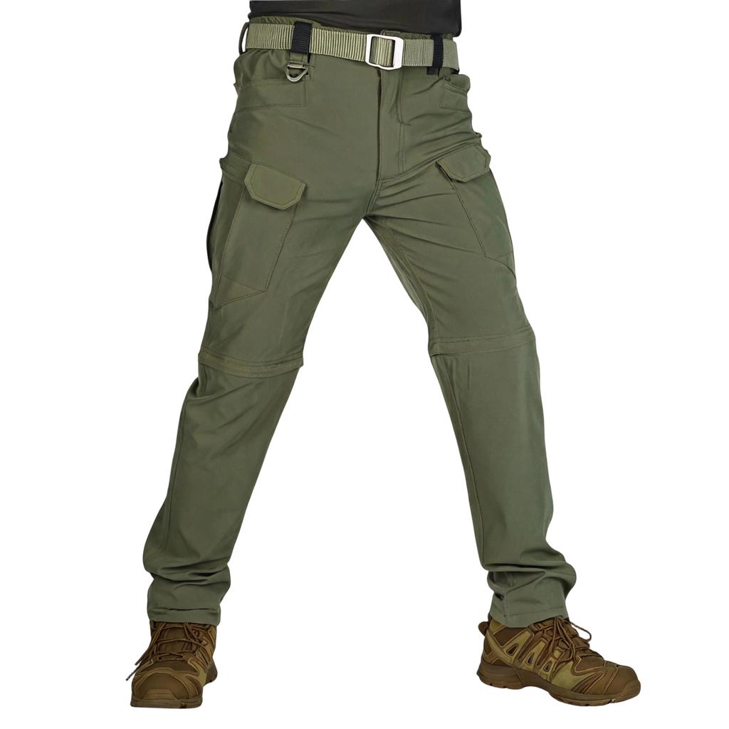 Herren Schnelltrocknende Cargohose mit elastischem Bund, Knopfverschluss, Mehrere Taschen, -, Atmungsaktiv, -, Abnehmbares Design