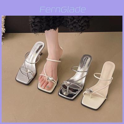Water Diamond Style Toe Post Slide Sandals For Women Summer Fashion With Rubber Sole