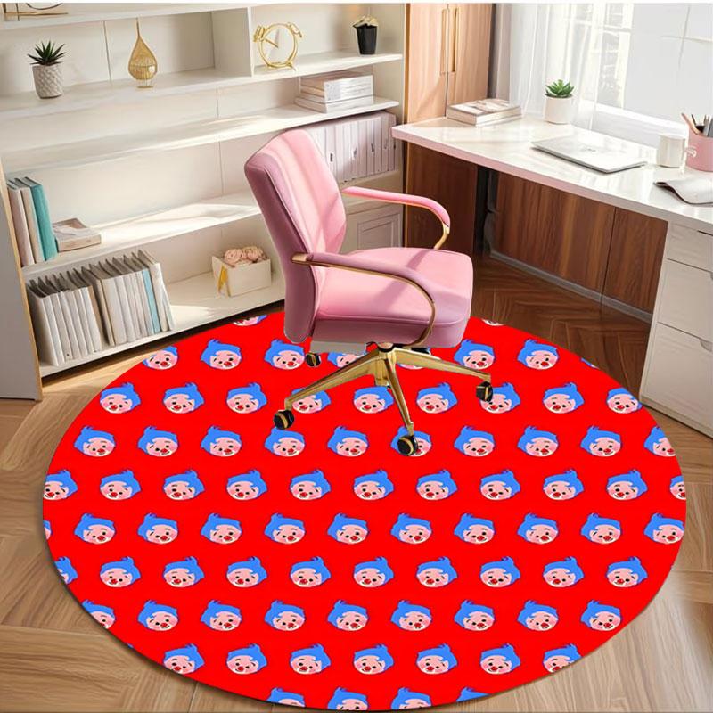 Plim Plim Print Round Rug, Washable Floor Carpet, For Entryway Dorm Laundry Room Office Study, Home Decor Birthday Christmas Gift
