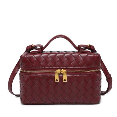 Sac pour femme tissé à la main boîte sac cosmétique sac messager portable sac de navette mode