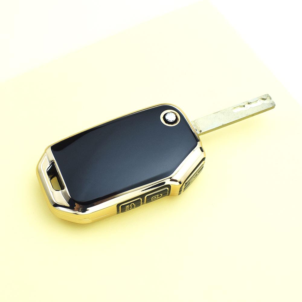 Módní Zlatý Okraj Auto Shell Fob Držák Taška Pro KIA 2018 2019 Sorento Ceed CD Cerato Sportage R GT Stinger GT Forte TPU Kryt Pouzdra na Klíč od Auta