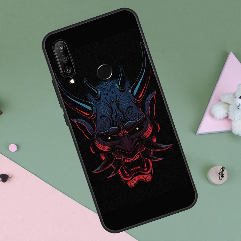 Samurai Oni Mask For Huawei Nova 9 10 SE Y91 Y61 Y90 Y70 Y60 Y72 12s 12i 11i 7i 8i P60 Pro P30 P40 Lite Case