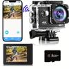 Ultra HD 4K Action Camera with WiFi - 30fps Waterproof Sports Camera (170° Wide Angle, 2.0" Screen) for Helmet & Underwater Use