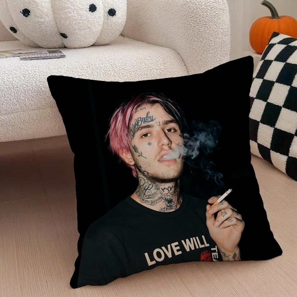 Emotional Rap Singer LLil PPeep Cushion Cover Throw Pillow Cover Hidden Button Durable Polyester Chair Cushion 30X30cm