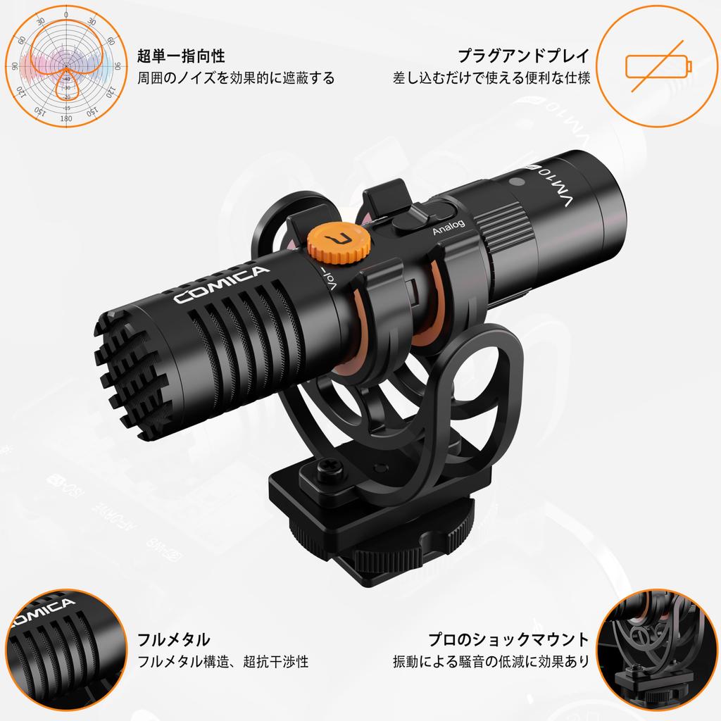 COMICA VM10 PRO External Video Mini Microphone for Smartphones and USB C Digital Shotgun Microphone for Live Compatible with and Computers Microphone,