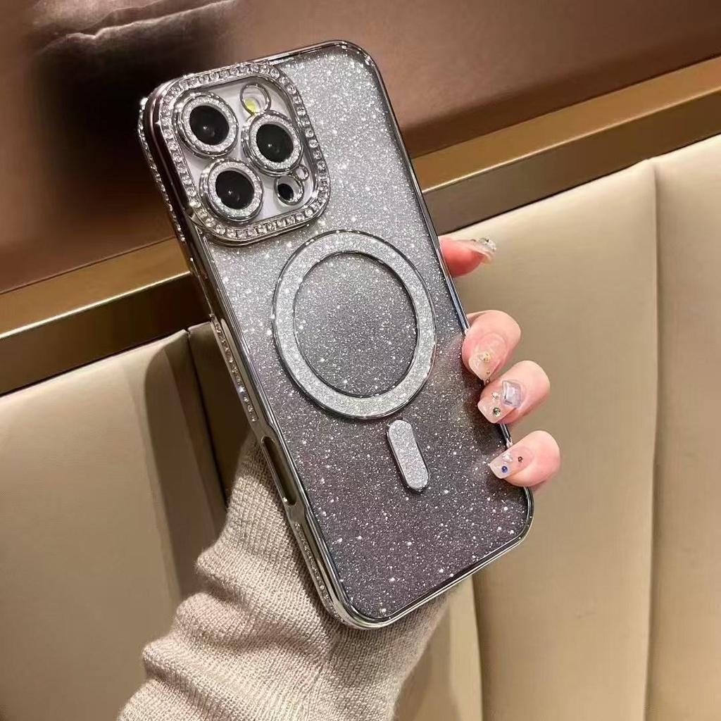 Glitter Magnetic Wireless Charging Case for Apple iPhone 17 Pro Max/16/15/14/13