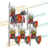 N501U-504U Medieval Castle Knight Building Blocks Figures Four Side UV Printing King Warhorse Weapons Accessories Toys Kid Gifts