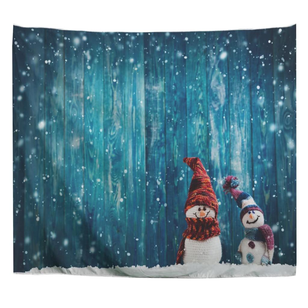 Christmas Themed Cute Snowman Printed Pattern Tapestry Home Living Room Bedroom Dormitory Wall Decoration Tapestry