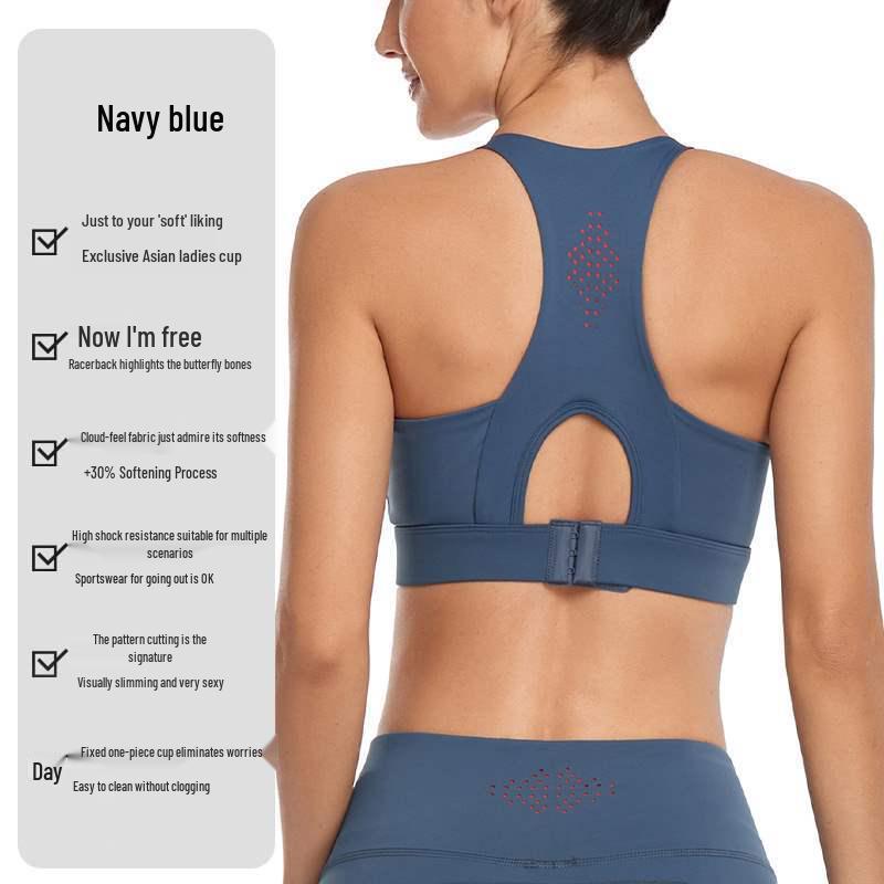 

Женский спортивный бюстгальтер колор-блок: Беговой жилет для йоги для большой груди - Минимизирующий, Поддерживающий, Красивая спина, Ударопрочная фитнес-верхняя одежда. S