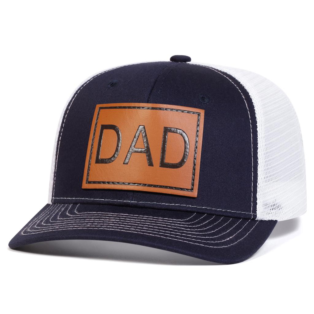 Unisex Brown Dad Leather Label Baseball Net Caps Spring And Summer Outdoor Adjustable Casual Hats Sunscreen Hat