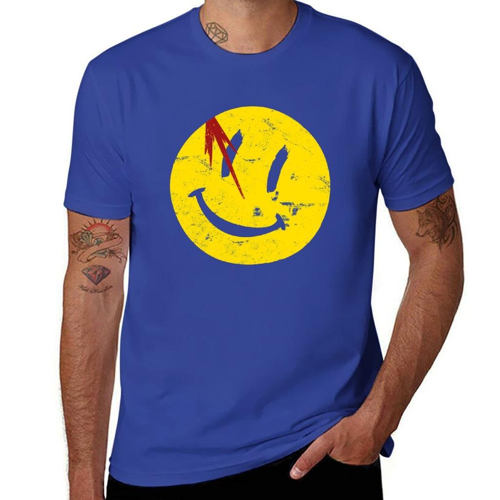 Watchmen Symbol Smile Vintage T-Shirt Summer Tops Sports Fans Mens T Shirts