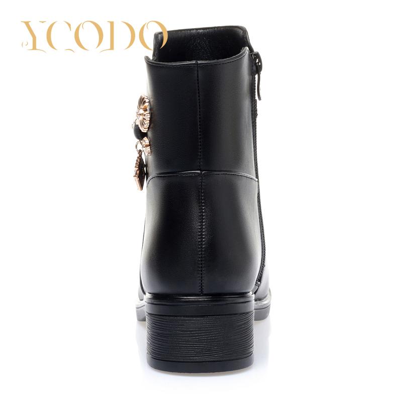 Rutschfeste, lässige Lederstiefel für Damen im Frühling/Winter mit weicher Sohle und großem Innenreißverschluss