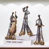 Vintage Music Saxophone Bookcase Ornament Band Character Miniature Figurine Craft Home Decor Accessory