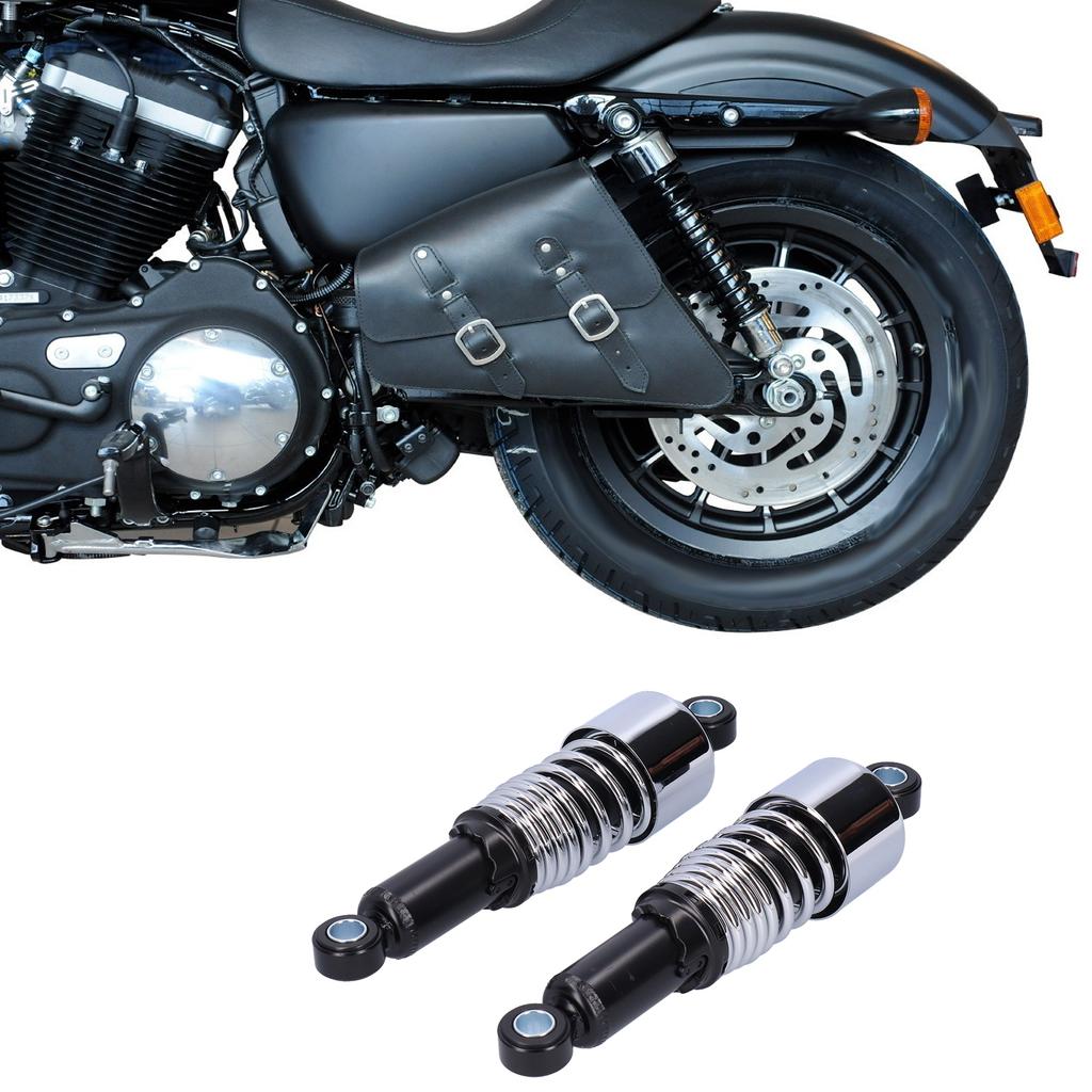 Pair of 10.5in Motorcycle Shocks Absorber Damper Fit for XL883 XL883R 200R 200L(Black Chromeplate )