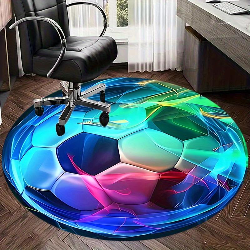 

A High-End Soccer Pattern Round Mat - Non-Slip Machine Washable Floor Mat, Suitable for Living Room, Bedroom, Office Decoration, Washable Floor Mat 60cm x 60cm