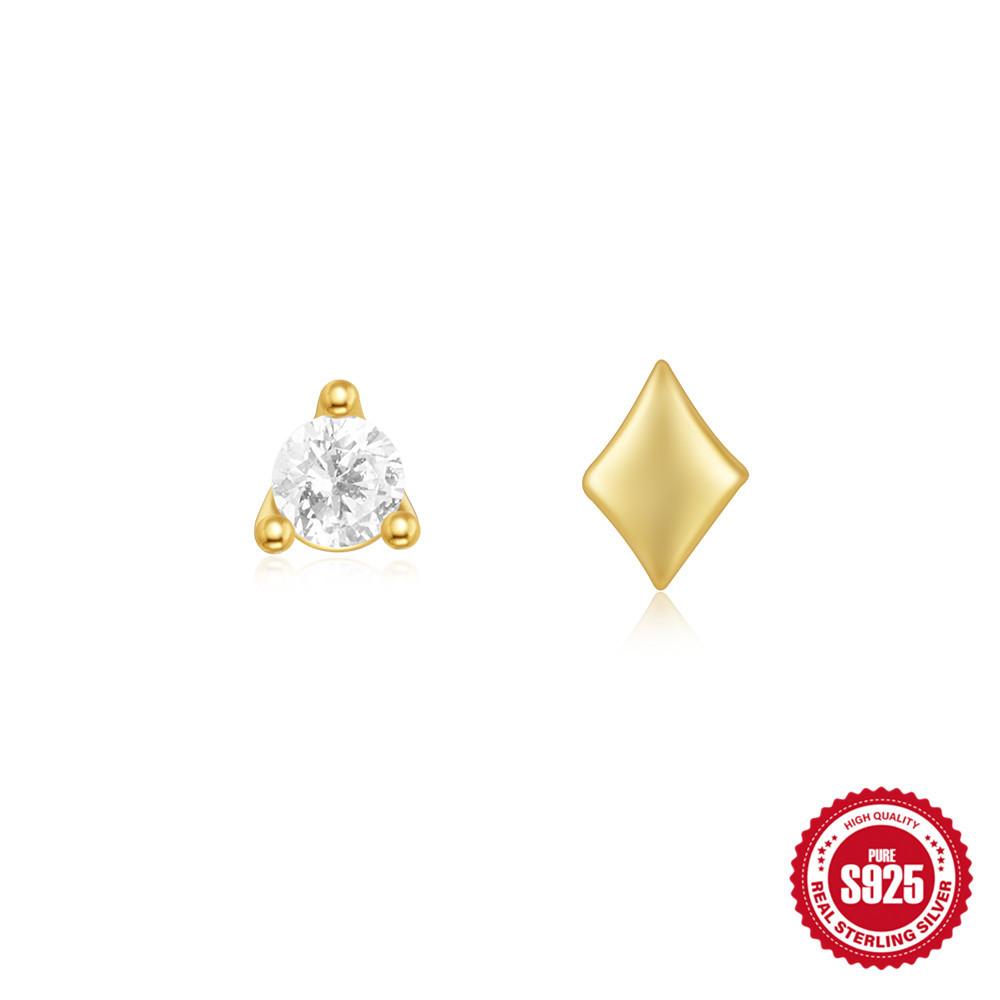 

Серьги-пусеты из стерлингового серебра 925 пробы в форме лепестка, снежинки, ромба, геометрические, для пирсинга хряща, спиральные, двусторонние