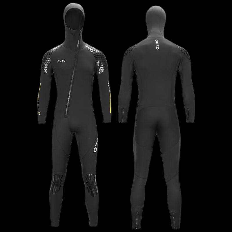 WEZHO Herren 3mm Neoprenanzug mit Kapuze, einteilig