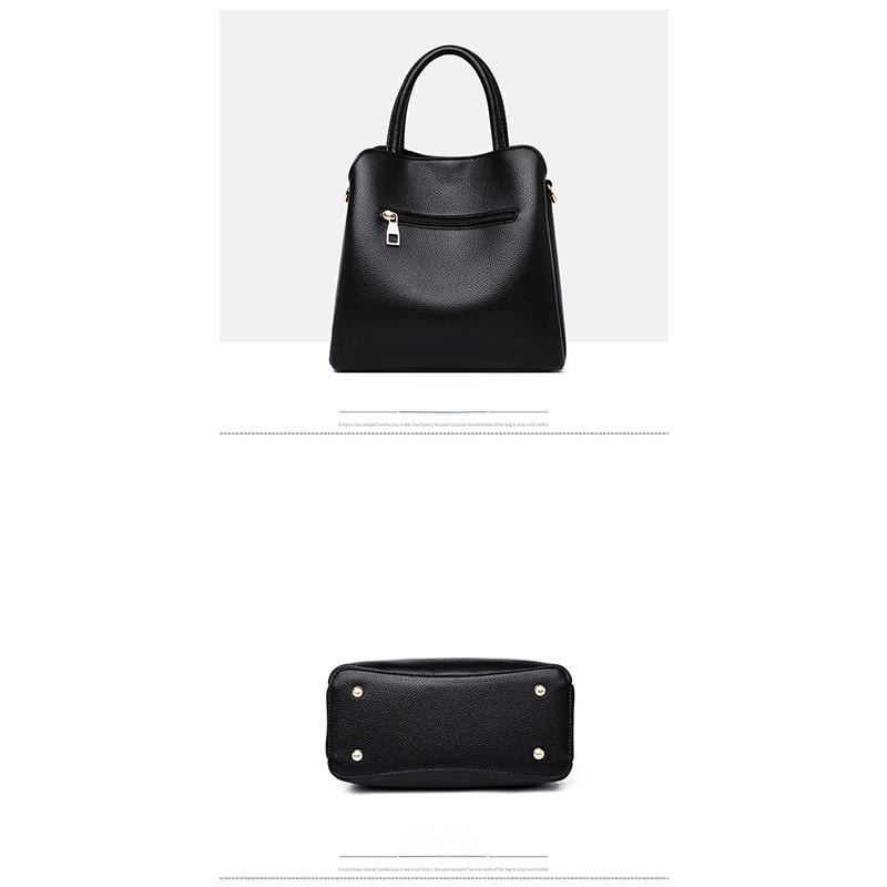 Bolsa de ombro de couro sintético genuíno de luxo, bolsa de mão de cor sólida para mulheres, bolsa de mensageiro feminina