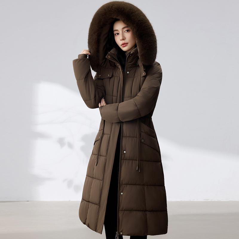 Fashion Woman Parkas Winter Long Coats Hooded Faux Fur Collar Thick Warm Overcoat Women's Jackets