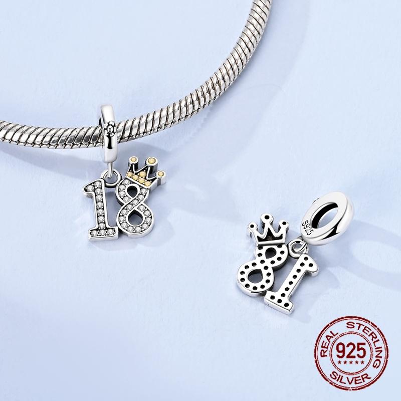 18Th Birthday Charms Copper Commemoration Dangle Pendant Fit Bangle Bracelet Necklace Diy Jewelry