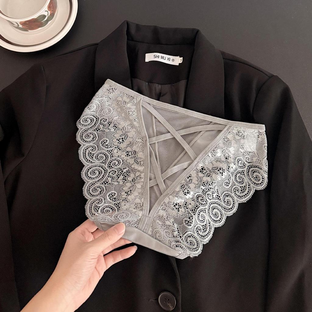 Damen Frühling und Sommer Sexy Spitze Spitze Atmungsaktiv Bequem Baumwollzwickel Dreiecksslip