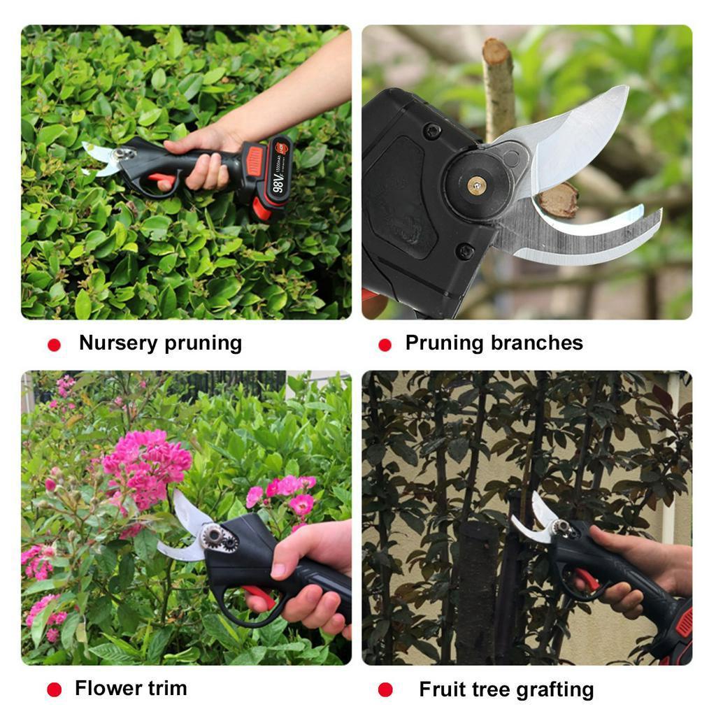 220W 98V Cordless Pruner Lithium-ion Pruning Shear 15000mAh Fruit Tree Bonsai Pruning Electric Tree Branches Cutter Landscaping