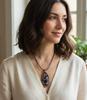 Handmade Copper Wire Wrapped Amethyst Pendant Necklace Natural Purple Amethyst Gemstone Jewelry for Women Vintage Boho Style