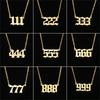 Collana con Ciondolo in Acciaio Inossidabile Numero Angelo 000-999 Hip-hop Personalità per Donne Uomini Catena a Collare Gioielli Regali Non Sbiadisce