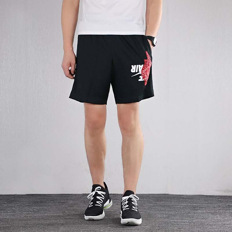 Atmungsaktive Air Jordan Basketball-Shorts mit Flügel-Logo Herren Unterteile Schwarz BQ8482-010