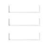 Set of 3 Wooden U-Shaped Floating Shelves Set, 80cm Wall Mounted Hanging Bookshelf, CD DVD Storage Display for Bedroom Living Room Kitchen, White
